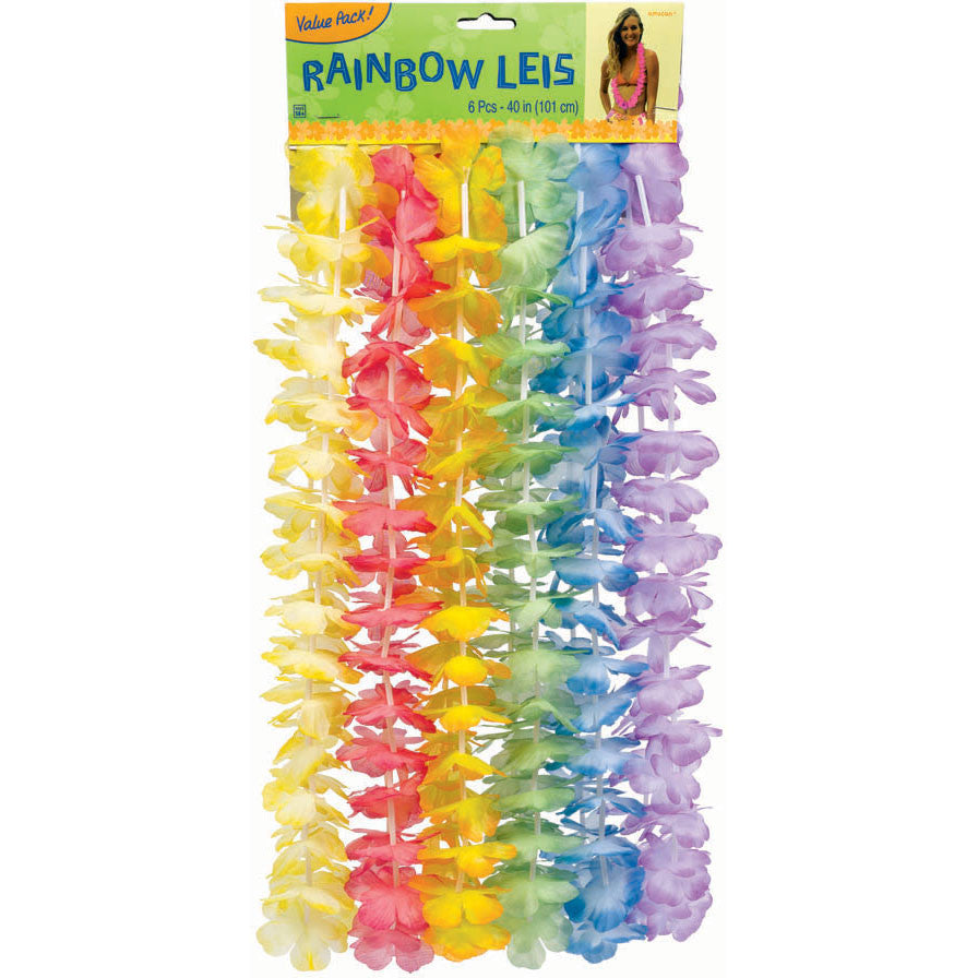 Rainbow Floral Leis Value Pack