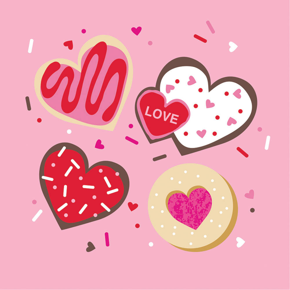 Frosted Fun Valentine's Day Beverage Napkins (16 ct)