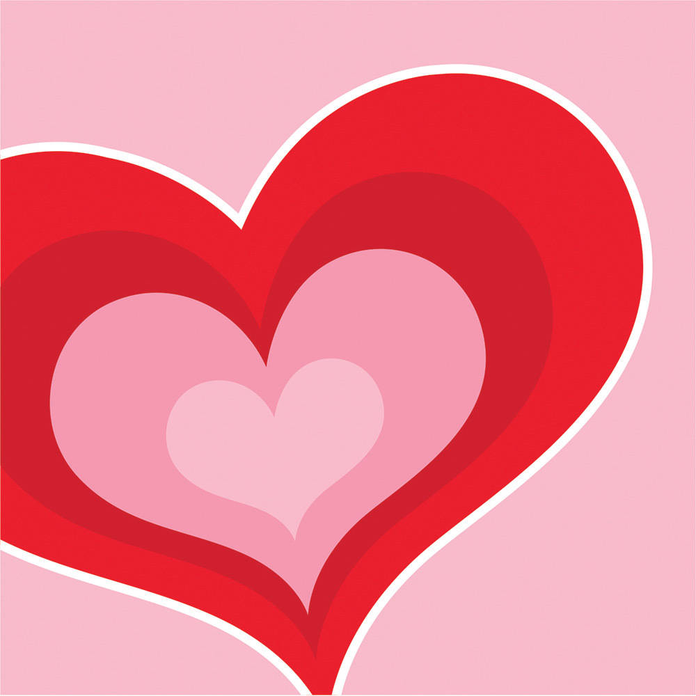 Valentine Hearts Valentine's Day Beverage Napkins (16 ct)