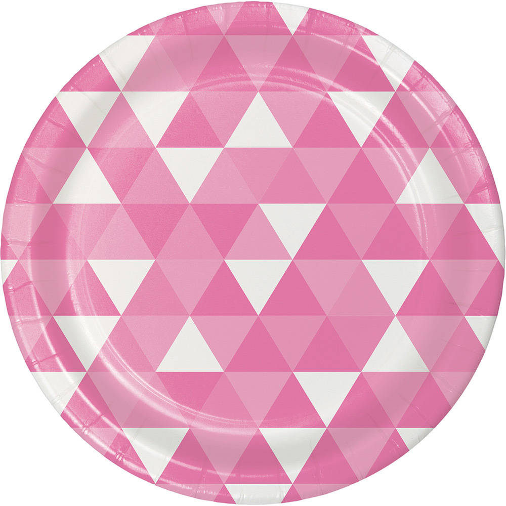 Candy Pink Fractal Dinner Plates (8ct)