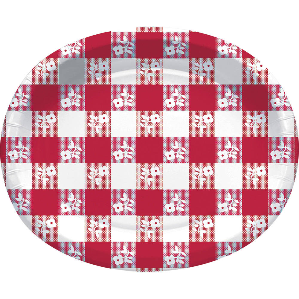 Red Gingham Banquet Plates (8 ct)
