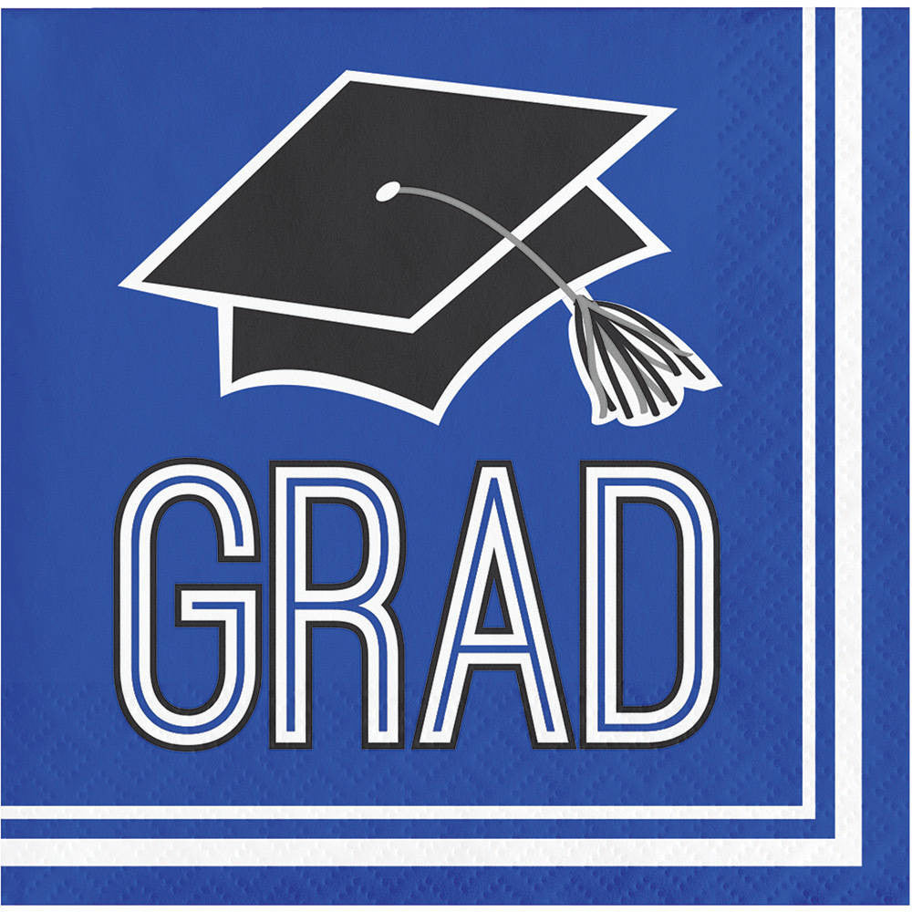 Congrats Grad Blue Beverage Napkins (36 ct)