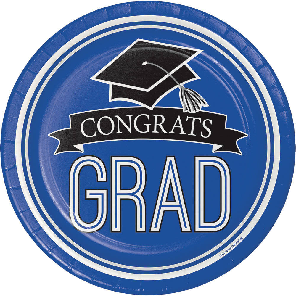 Congrats Grad Blue Dessert Plates (18 ct)