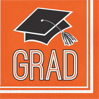 Congrats Grad Orange Luncheon Napkins (36 ct)