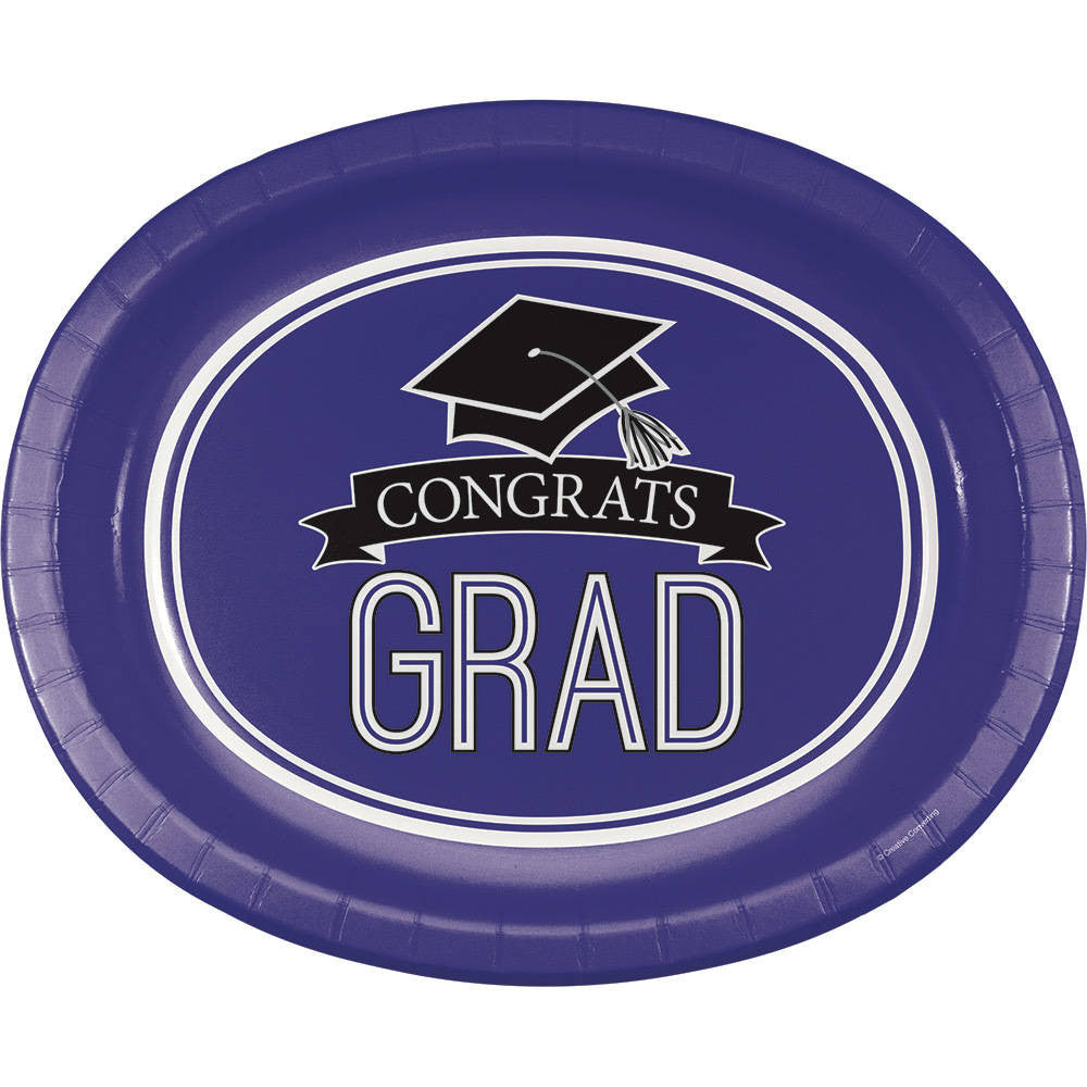 Congrats Grad Purple Banquet Plates (8 ct)