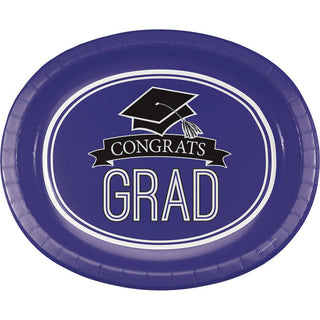 Congrats Grad Purple Banquet Plates (8 ct)