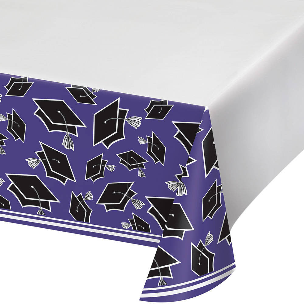Congrats Grad Purple Rectangle Plastic Tablecover