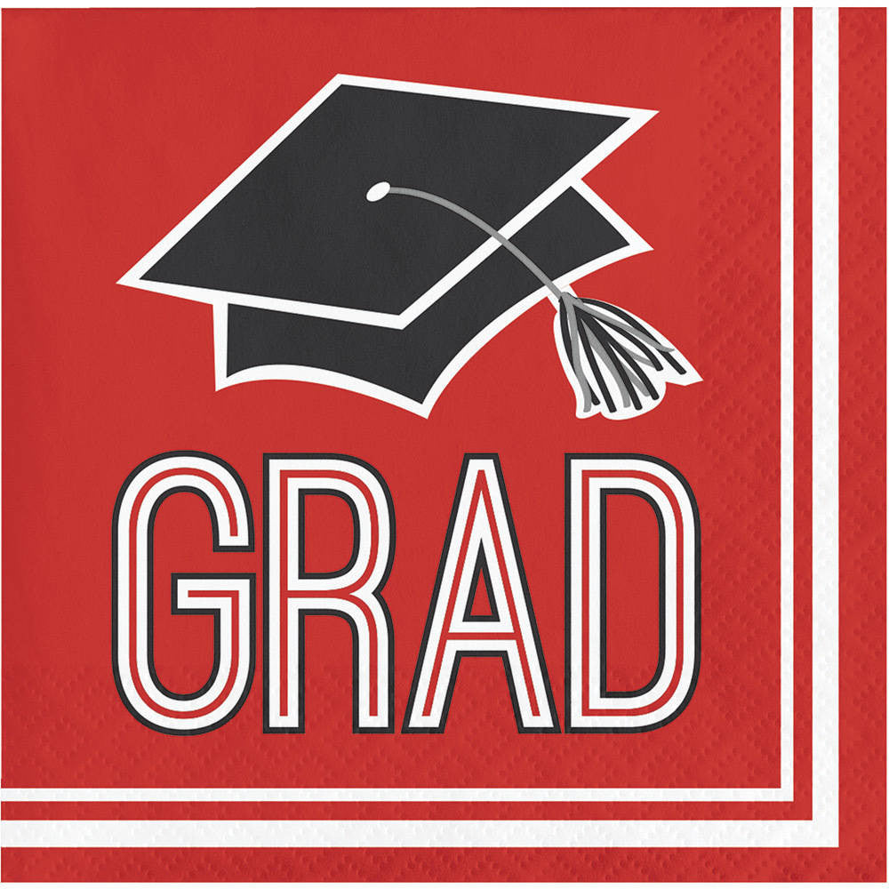 Congrats Grad Red Beverage Napkins (36 ct)