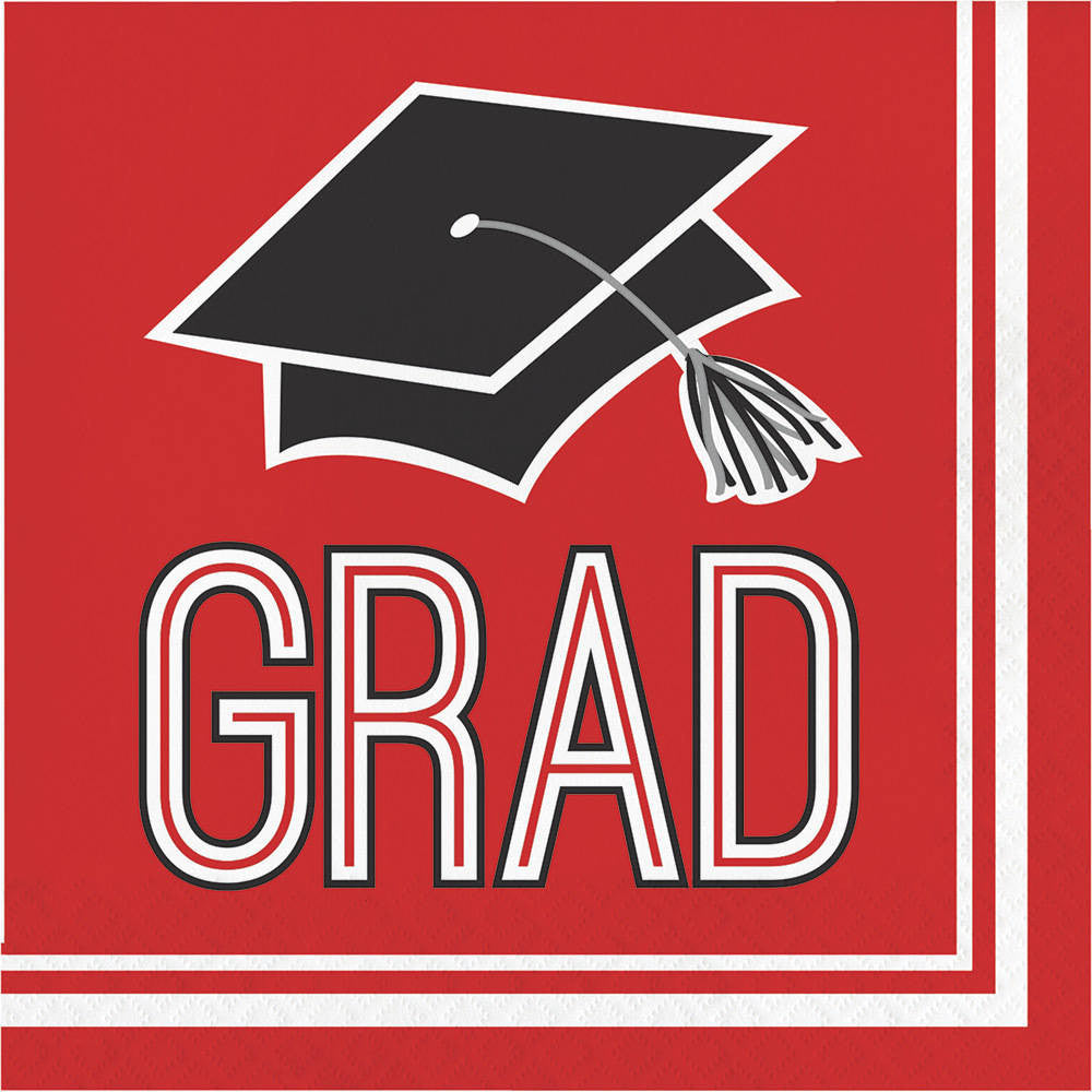 Congrats Grad Red Luncheon Napkins (36 ct)