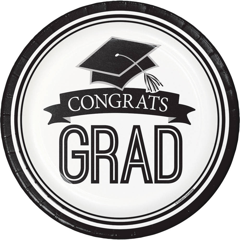 Congrats Grad White Dessert Plates (18 ct)