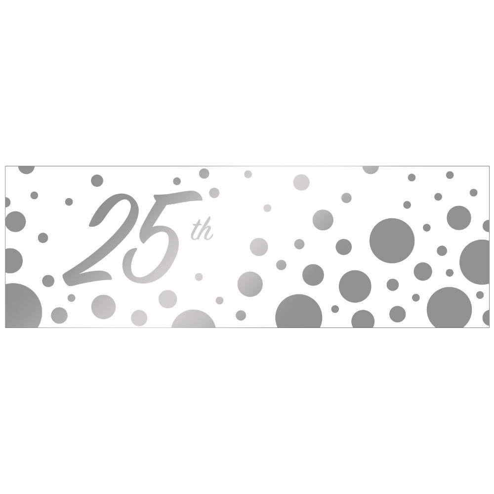 Sparkle and Shine Silver 25th Anniversary Party Banner