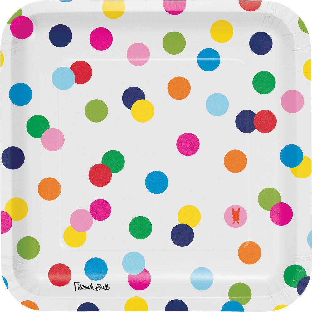 French Bull Birthday Dots Dinner Plates (10ct)