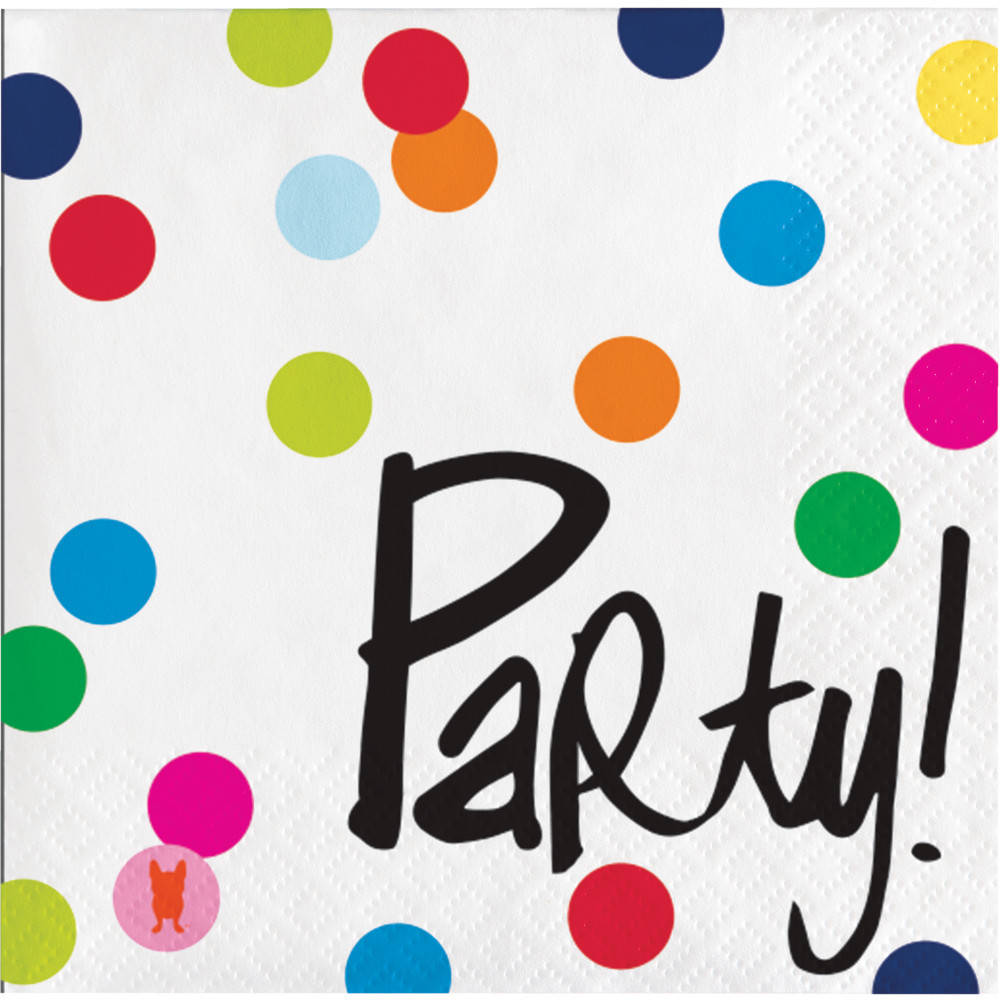 French Bull Birthday Dots Beverage Napkins (20 ct)