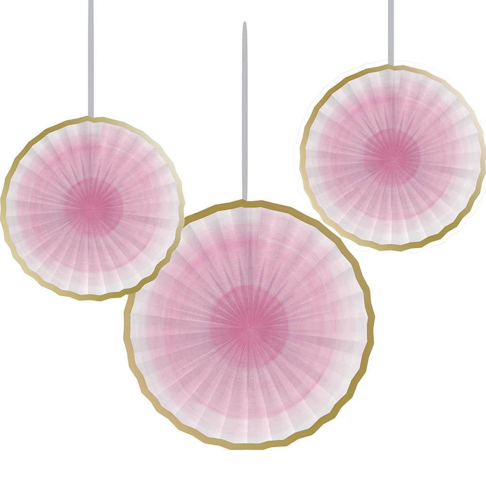 One Little Star Girl Hanging Fans (3 ct)