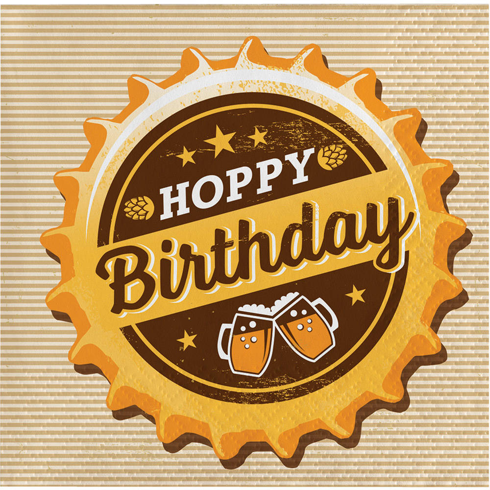 Cheers & Beers Hoppy Birthday Beverage Napkins (16ct)