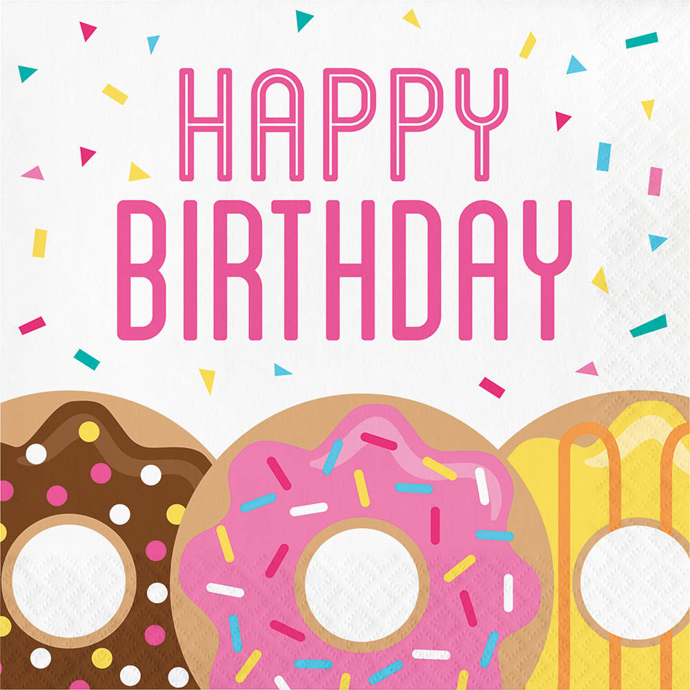 Donut Time Happy Birthday Luncheon Napkins (16ct)