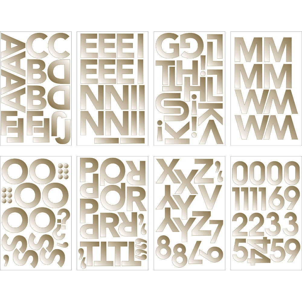 French Bull Gold Foil Letter and Number Banner Stickers