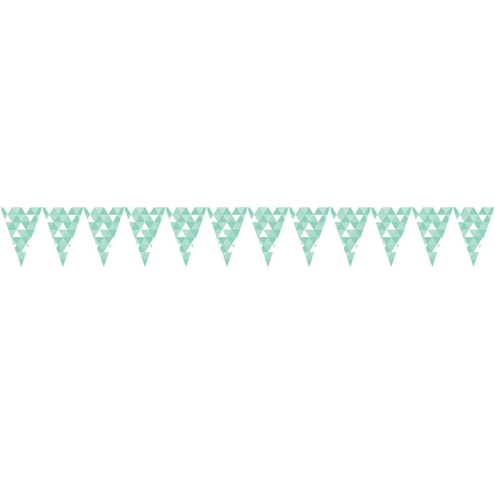 Fresh Mint Fractal 9' Pennant Banner