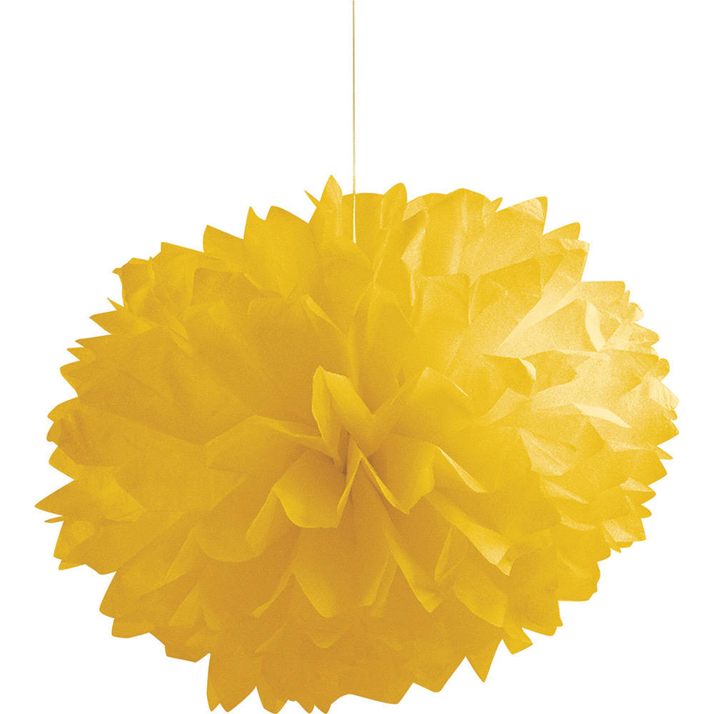 School Bus Yellow Fluffy Tissue Balls (3ct)