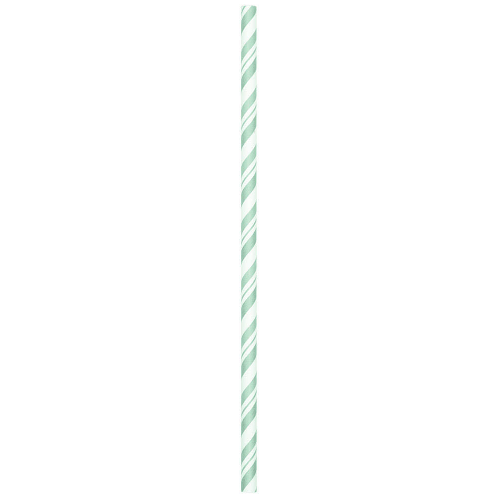 Fresh Mint Stripe Straws (24ct)