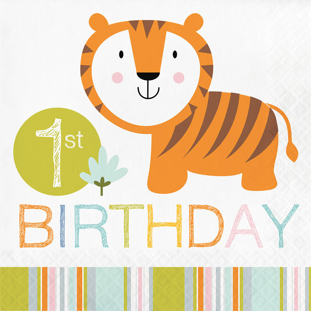 Happi Jungle 1st Birthday Luncheon Napkins (16ct)