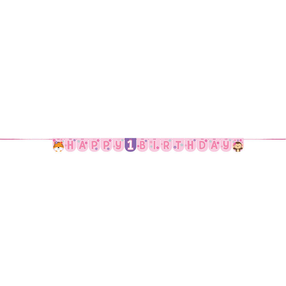 One is Fun Girl Letter Banner