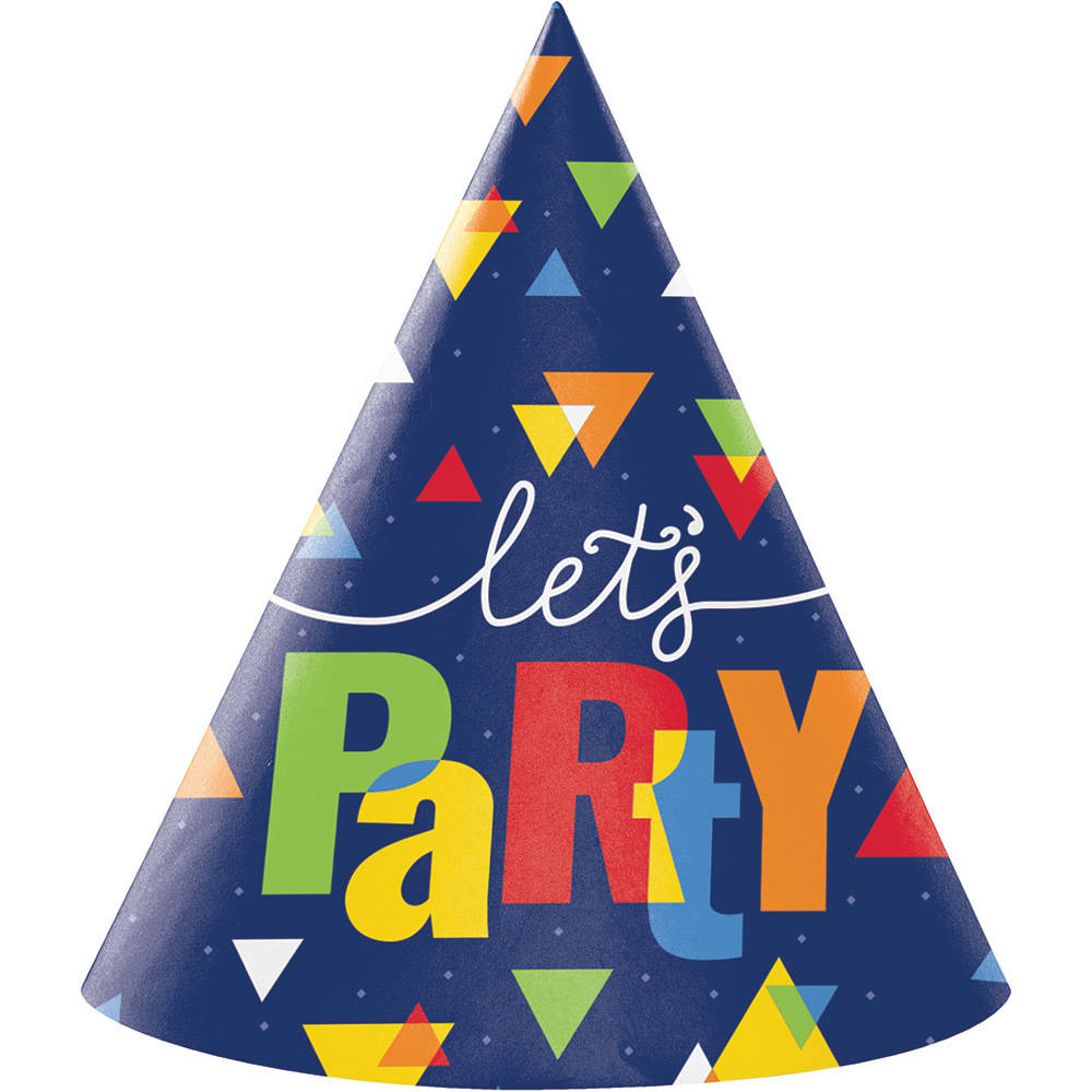 Geo Pop Adult Party Hats (8ct)