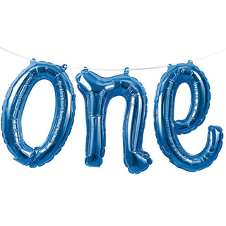 Blue One Balloon Banner