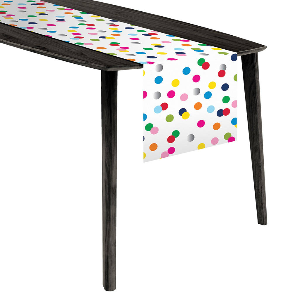 French Bull Birthday Dots Foil Plastic Table Runner
