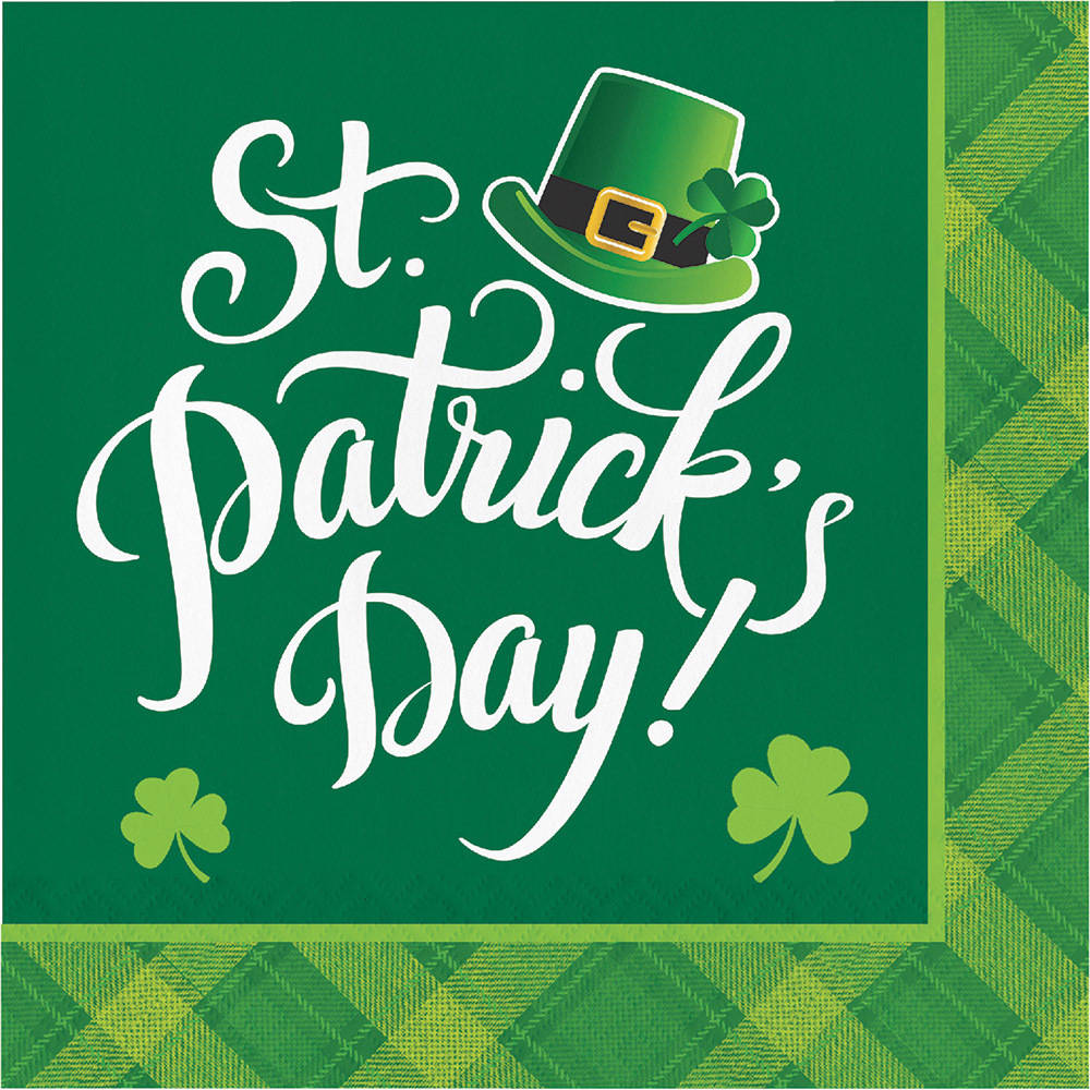 Shamrock Plaid Luncheon Napkins (16 ct)