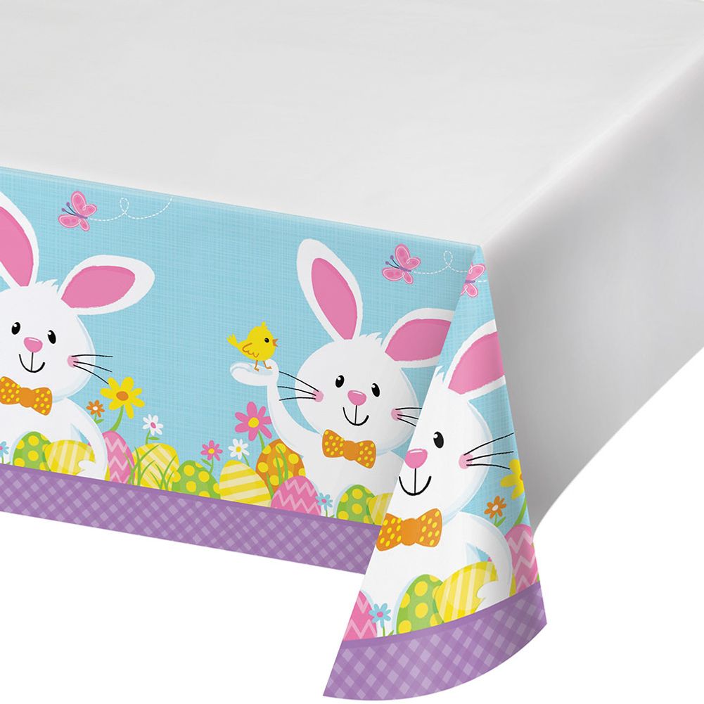 Bunny Business Rectangle Plastic Tablecover