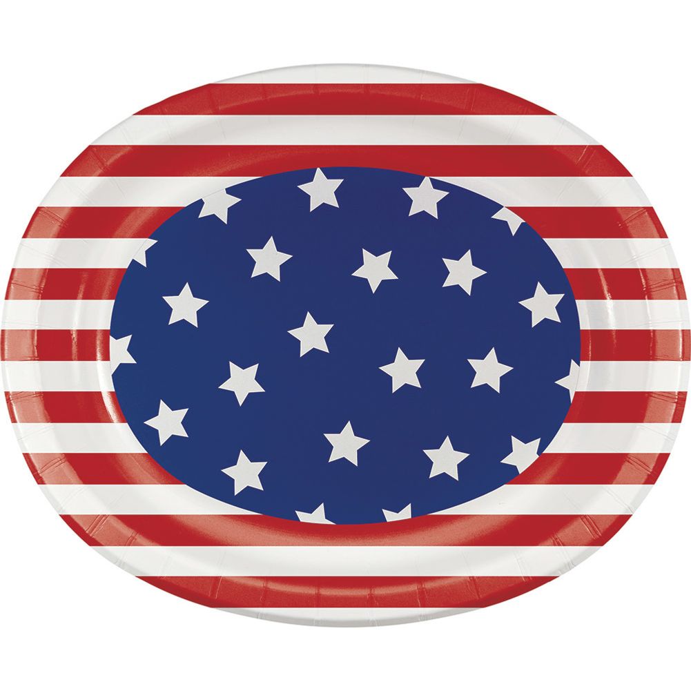 Patriotic Patterns Oval Plates (8ct)