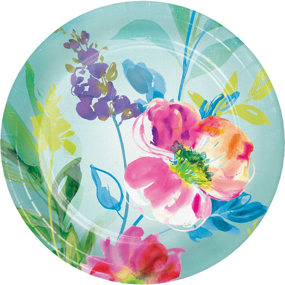 Painterly Floral Dessert Plates (8 ct)