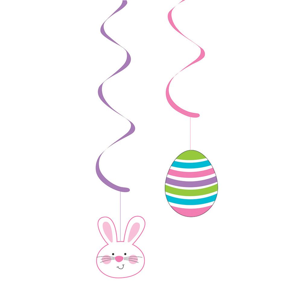 Bunny and Egg Hanging Swirls (5ct)
