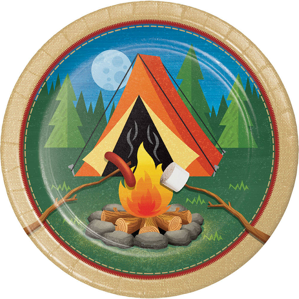 Camp Out Paper Dinner Plates (8 ct)