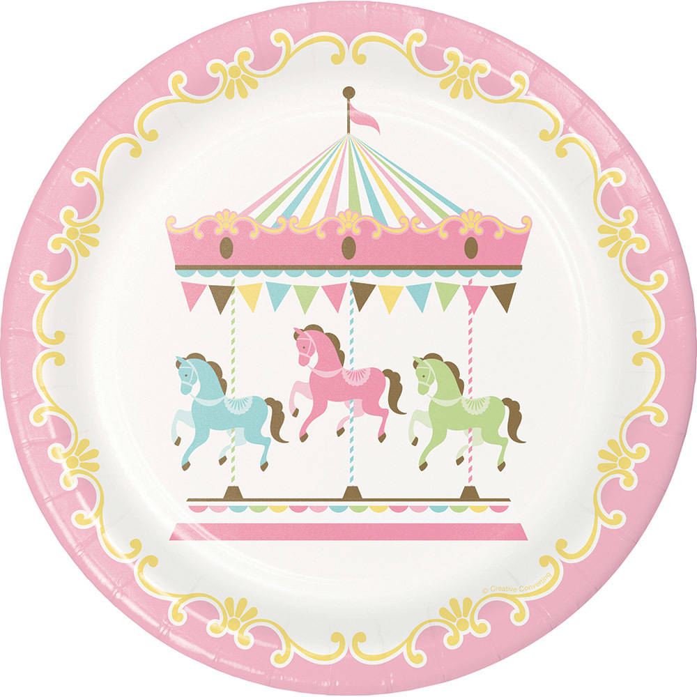 Carousel Paper Dinner Plates (8 ct)