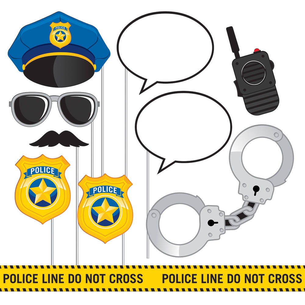 Police Party Photo Props (10 ct)