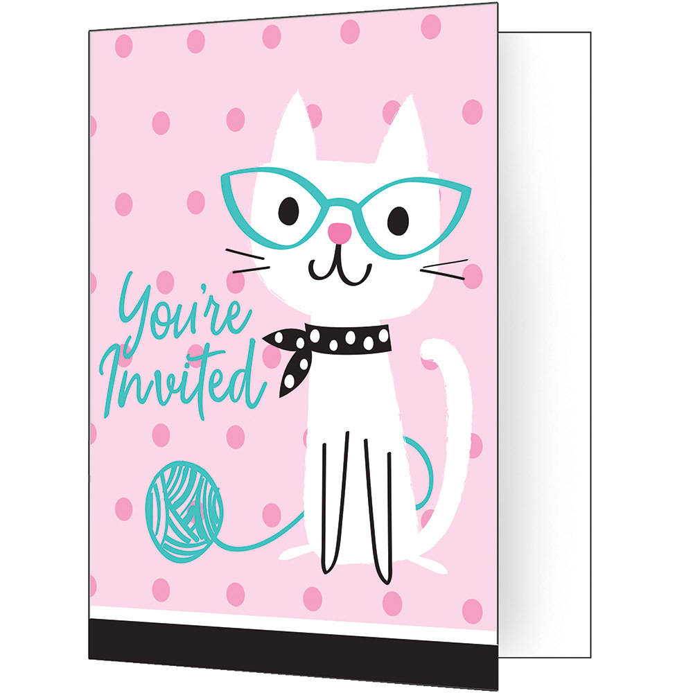 Purr-fect Party Invitations (8 ct)