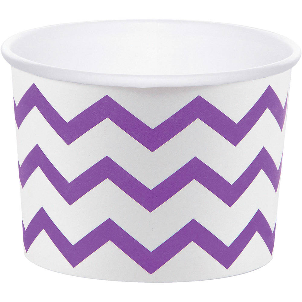 Amethyst Chevron 9.5oz Paper Treat Cups (6 ct)