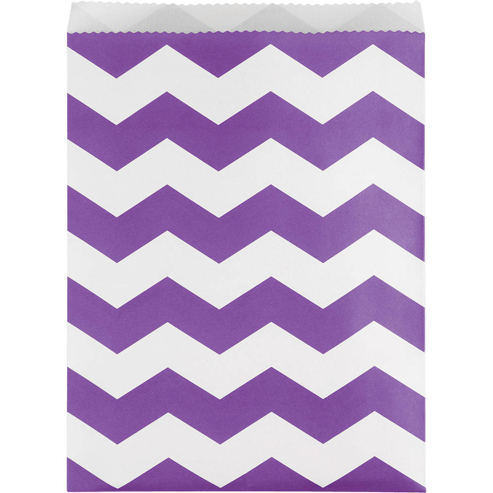 Amethyst Chevron Paper Treat Bags (10 ct)