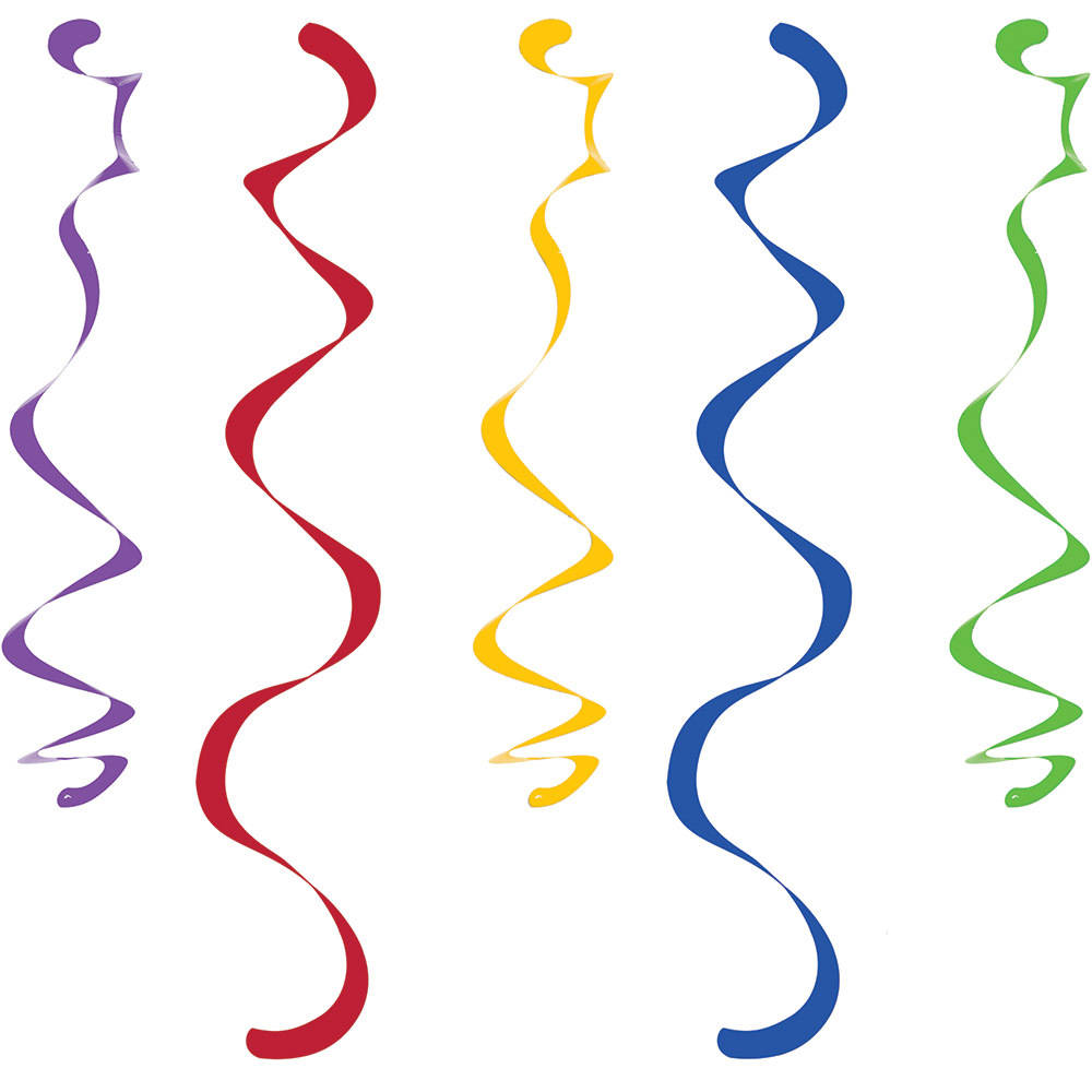 Multicolor Hanging Swirls (10 ct)