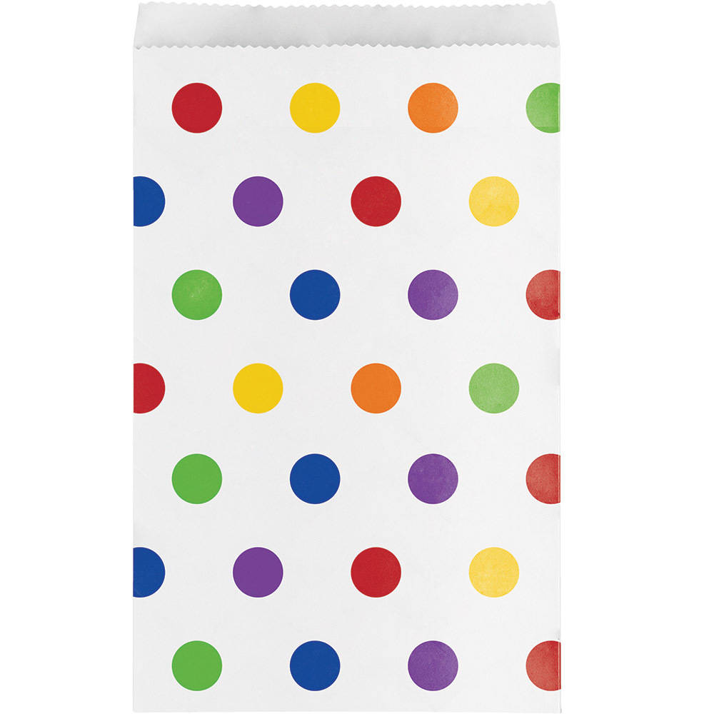 Mulitcolor Dots Paper Treat Bags (10 ct)