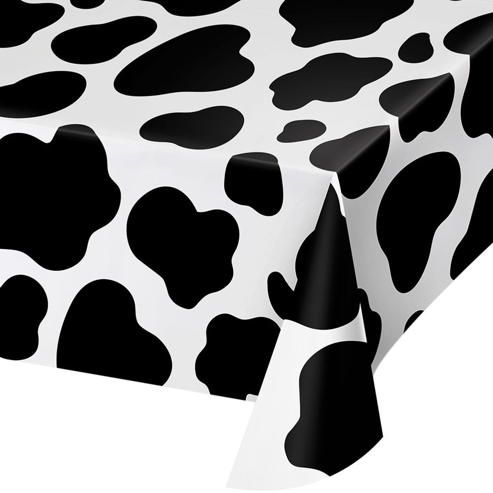 Cow Print Rectangle Plastic Tablecover