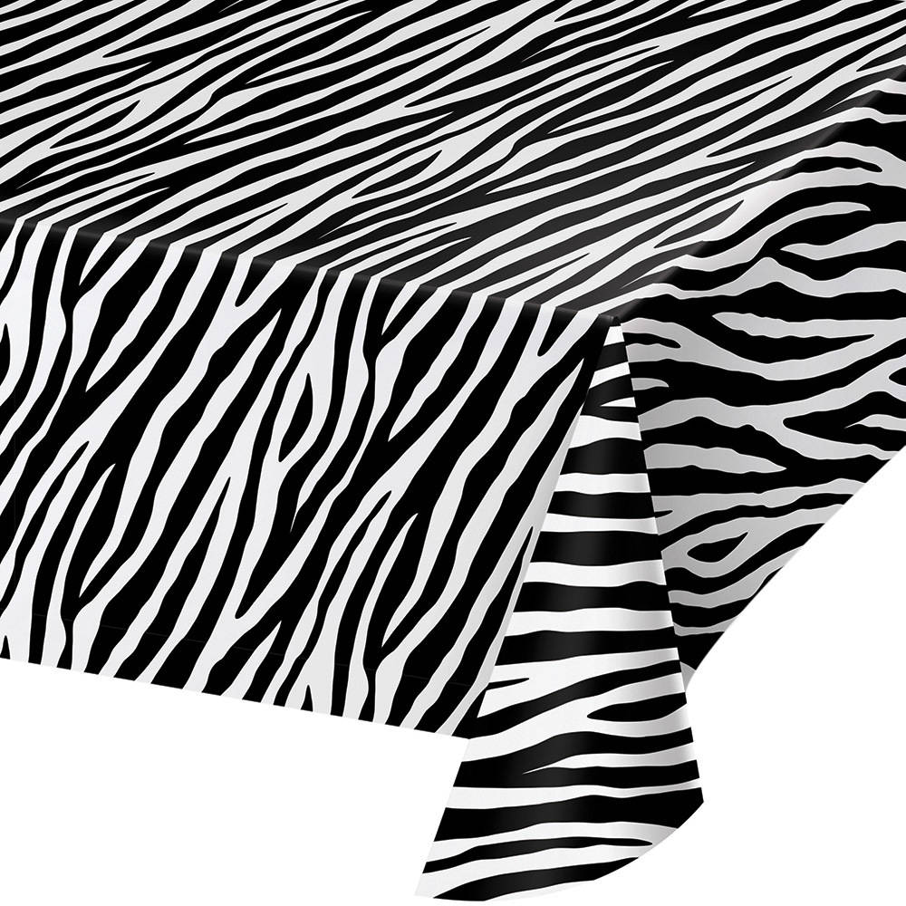 Zebra Print Rectangle Plastic Tablecover