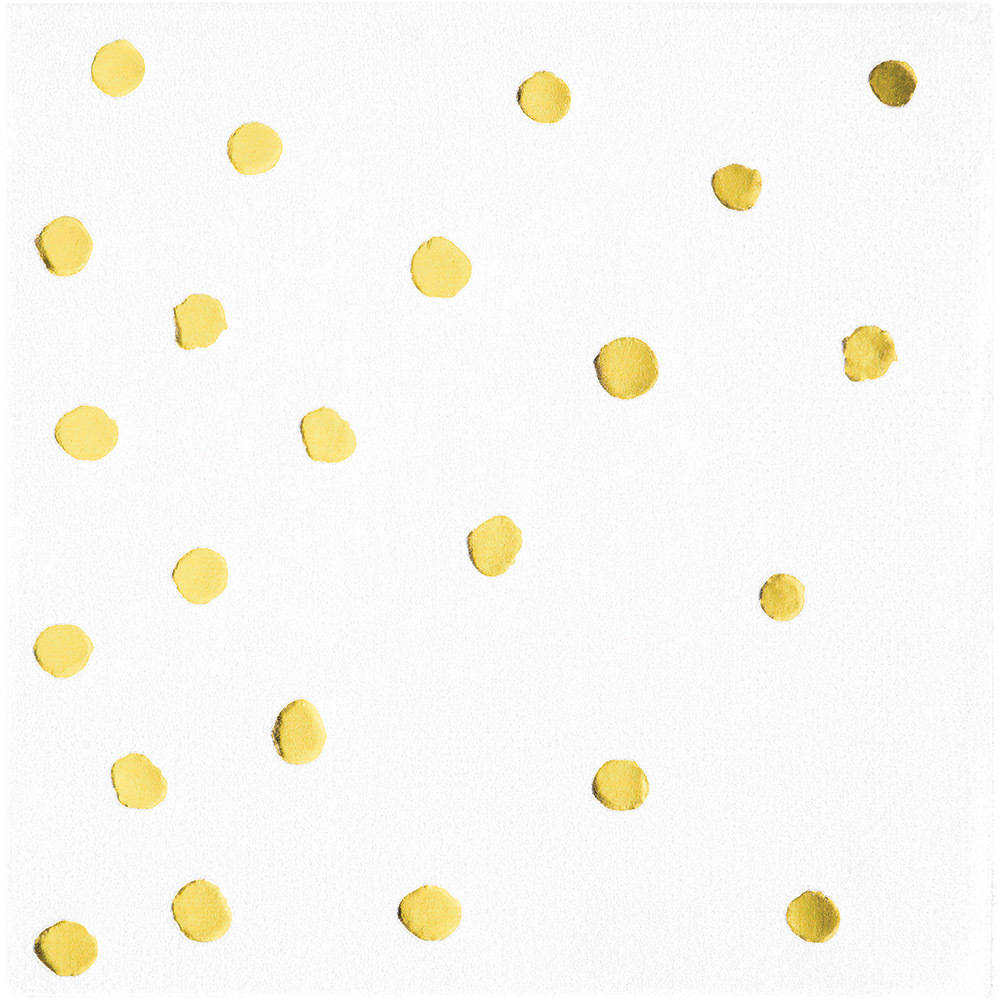 White & Gold Hot Stamped Beverage Napkins (16 ct)
