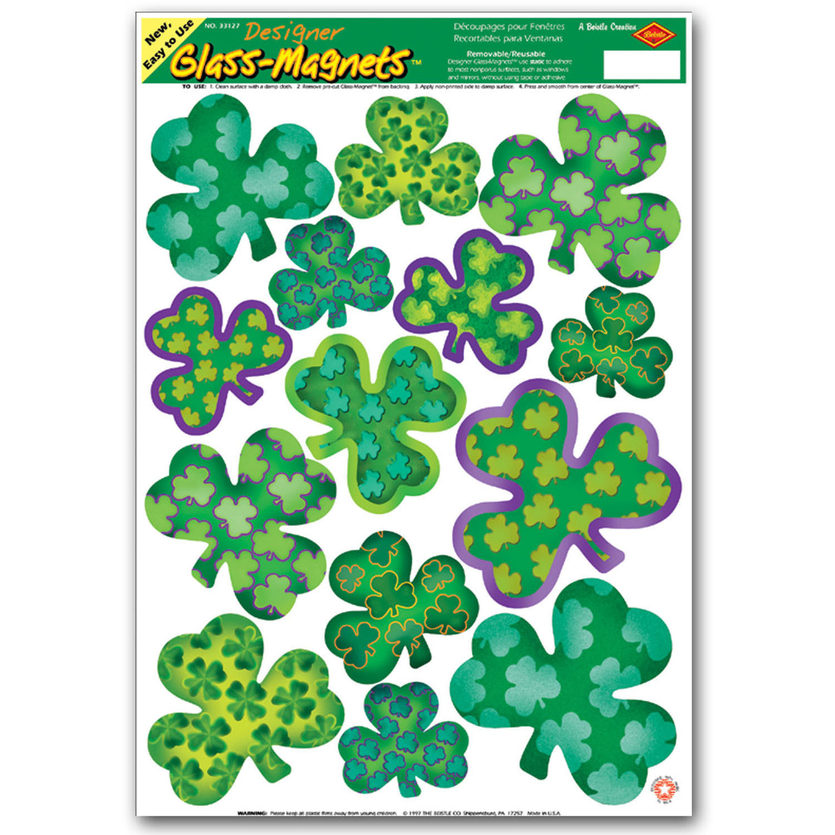 Irish-Mood Shamrock Clings