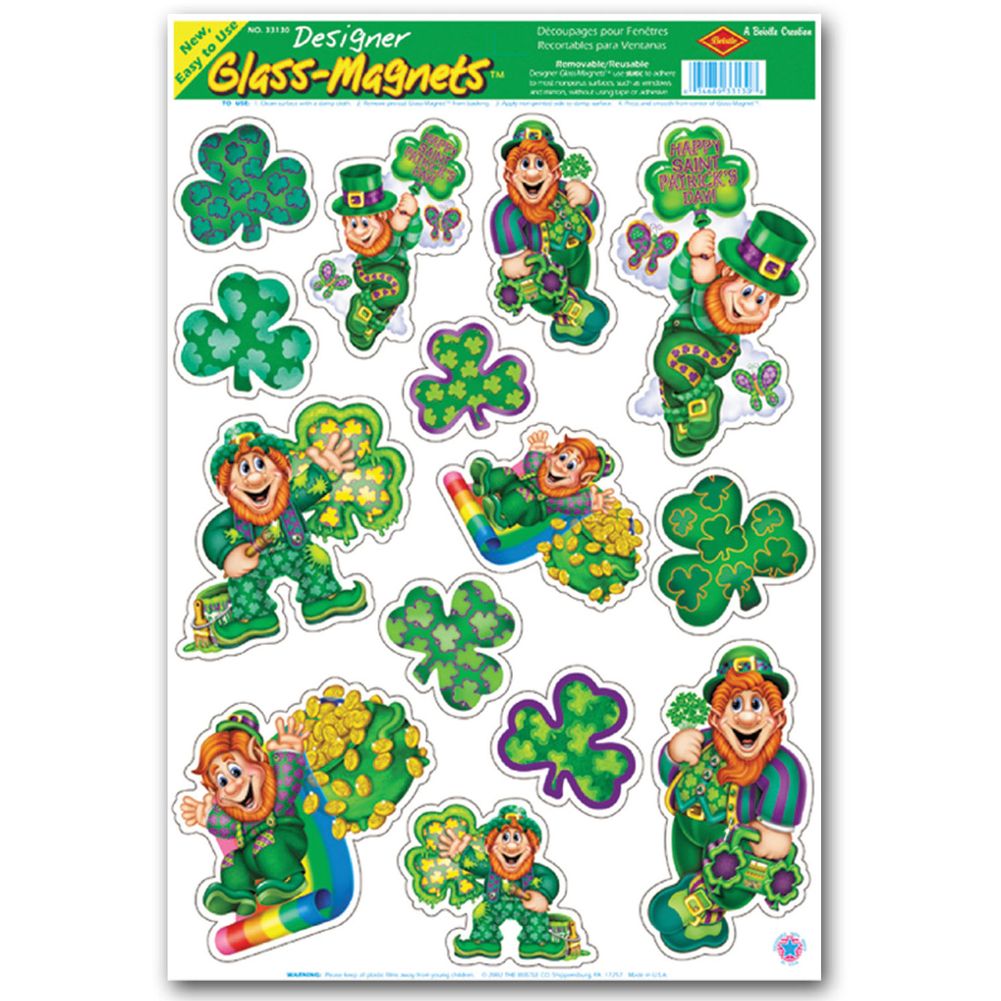 Leprechaun & Shamrock Clings