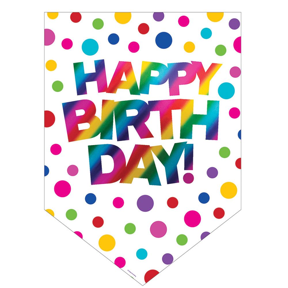 Rainbow Foil Happy Birthday Sign