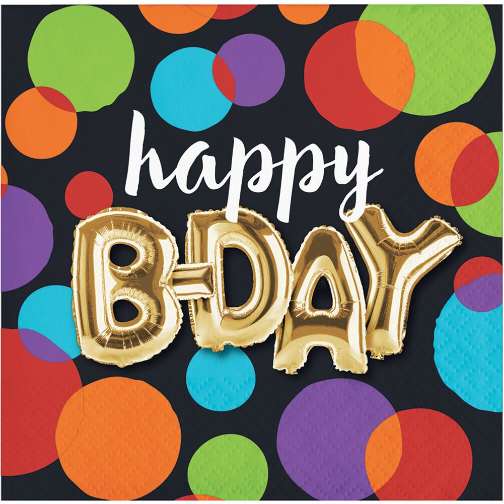 Balloon Birthday Beverage Napkins (16 ct)