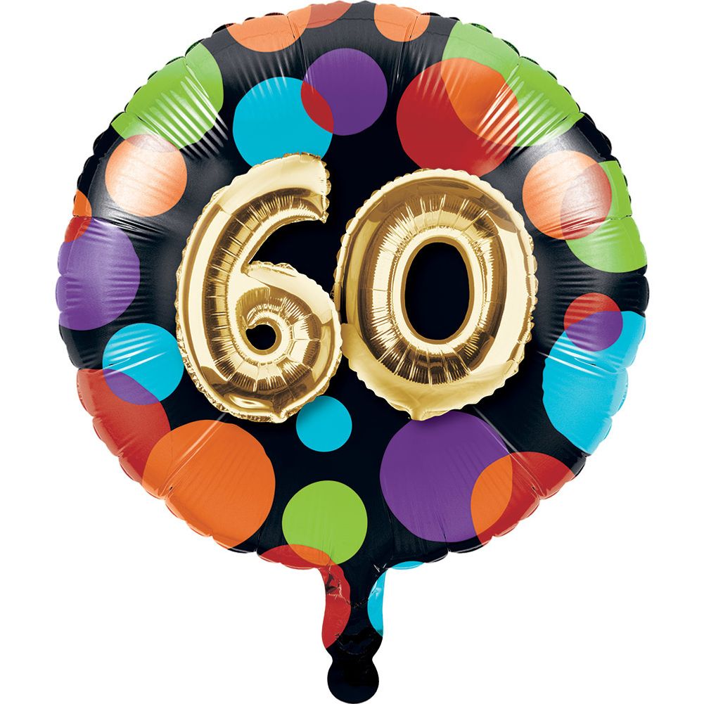 60th Birthday 18" Round Foil Balloon